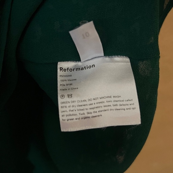 Reformation Christine Dress Susanna Green Floral Tie Shoulder Mini Dress Size 10 - Picture 4 of 13